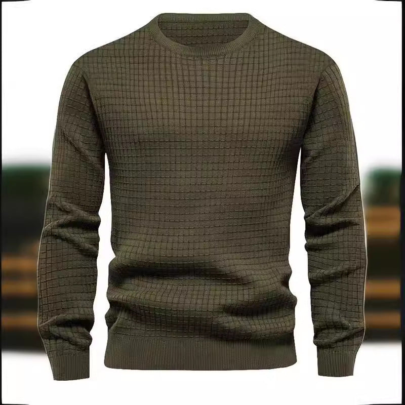 Pull élégant structuré pour hommes avec col rond et manches longues Chic und Stil