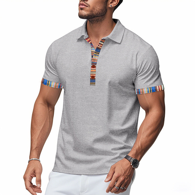Hommes Polo-Shirt avec col coloré et aspect structuré Chic und Stil