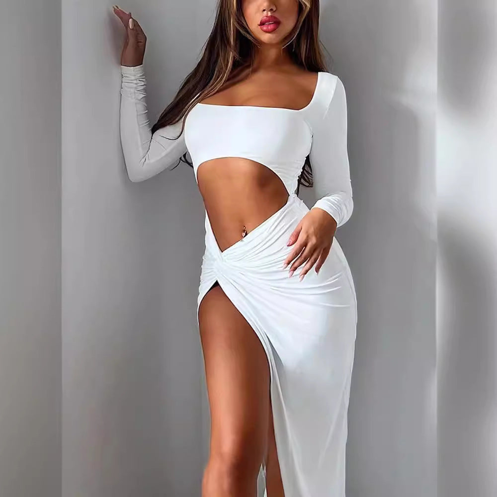 Robe off-shoulder pour femmes avec découpe et ourlet asymétrique Chic und Stil