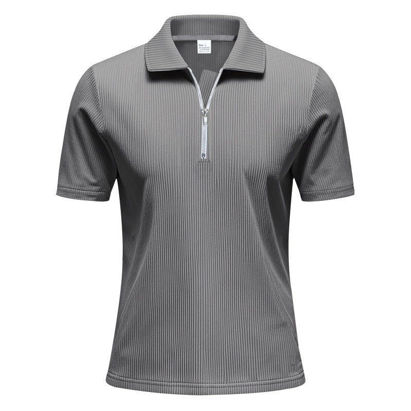 Polo sportif pour hommes à manches courtes avec fermeture éclair Chic und Stil