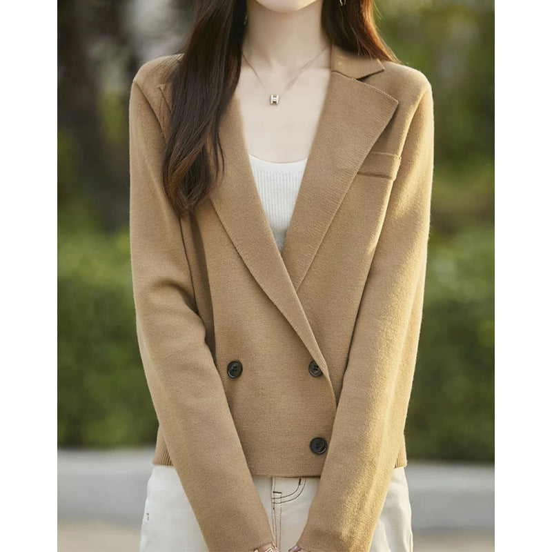 Veste croisée à double boutonnage pour femme Chic und Stil à coupe décontractée