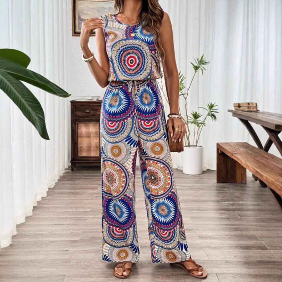 Combinaison bohème à jambes larges pour dames Chic und Stil