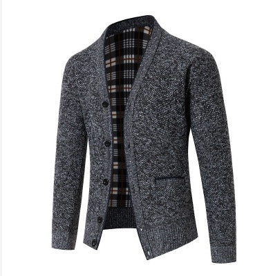 Cardigan élégant pour hommes en tricot à motif à carreaux Chic und Stil