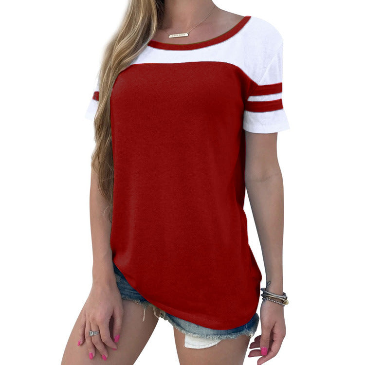 T-shirt de sport pour femmes avec un bloc de couleur moderne et une coupe décontractée Chic und Stil