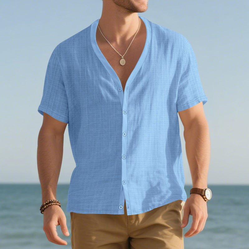 Chemise décontractée pour hommes à manches courtes avec design texturé Chic und Stil