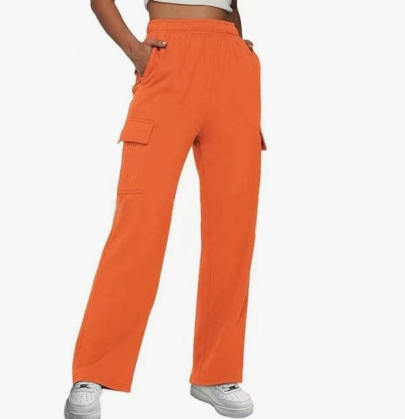 Pantalon cargo pour femmes avec jambe large et poches latérales pratiques Chic und Stil