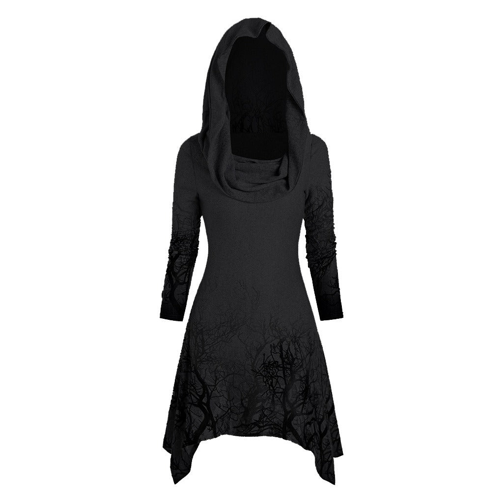 Robe à capuche pour femmes avec design graphique d'arbre Chic und Stil