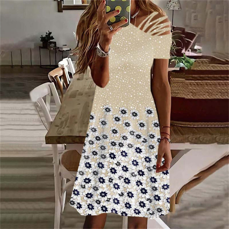 Robe haute-bas florale Damen Chic und Stil