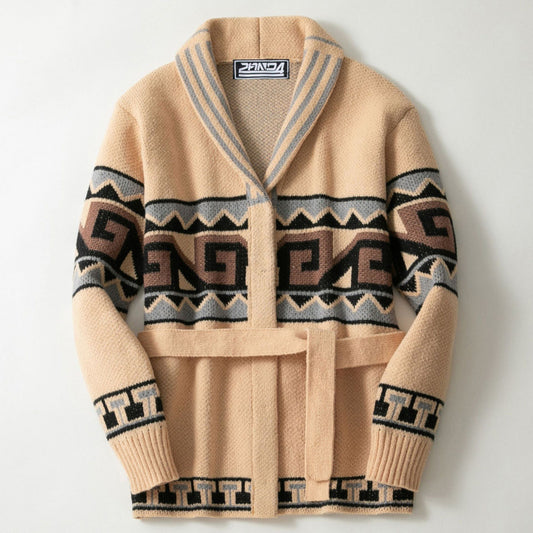 Cardigan pour femmes avec motif graphique et ceinture Chic und Stil