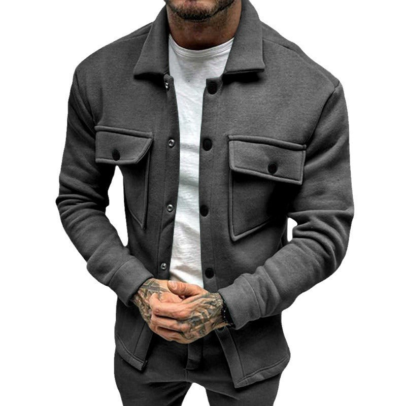 Veste en flanelle robuste pour hommes avec poches poitrine pratiques et col montant moderne Chic und Stil