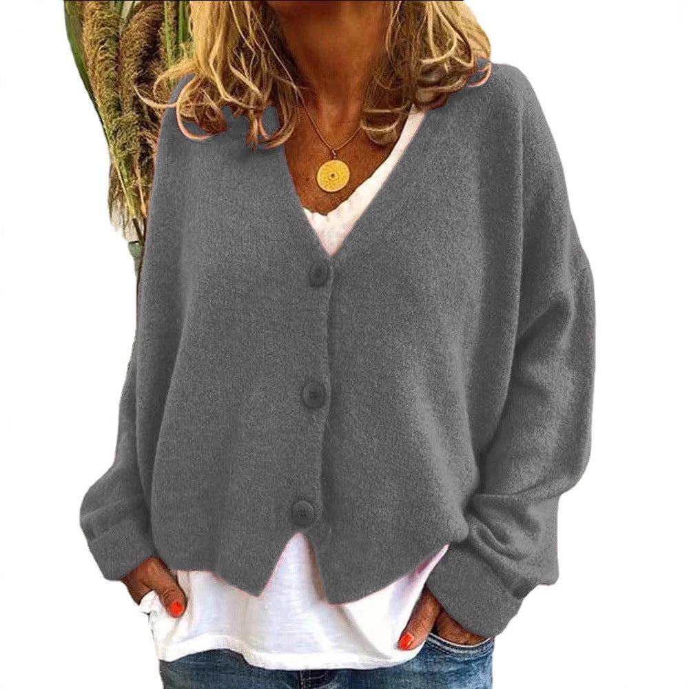 Cardigan en tricot décontracté pour femmes avec design ouvert et fermeture à bouton Chic und Stil