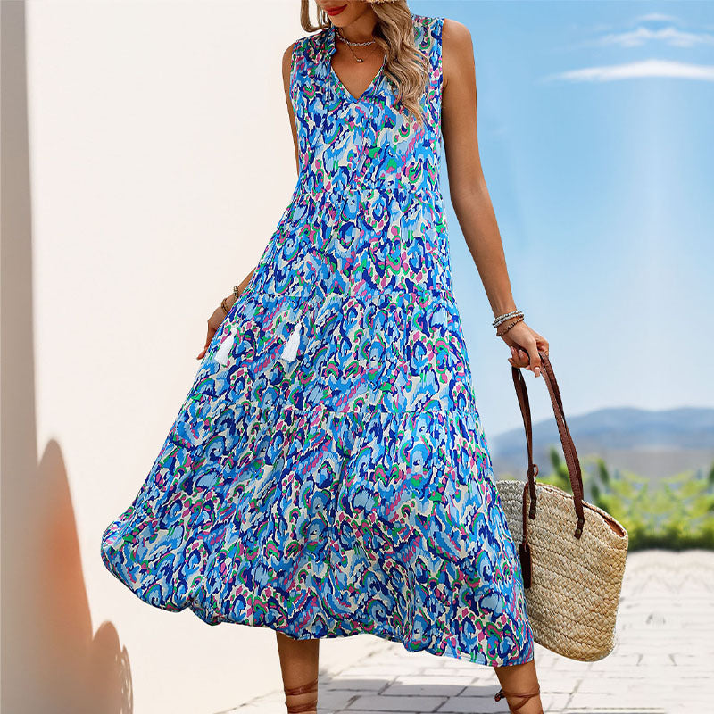 Femme Bohème Superposition Maxi Robe avec des Franges Décoratives Chic und Stil