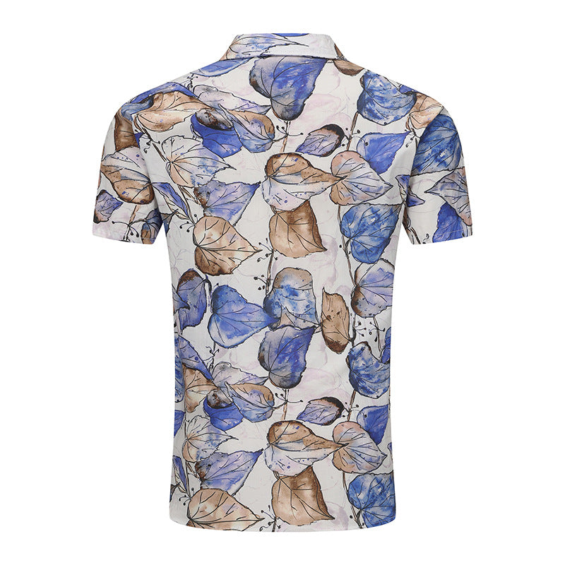 Chemise à manches courtes pour hommes avec des accents floraux et en tissu respirant Chic und Stil
