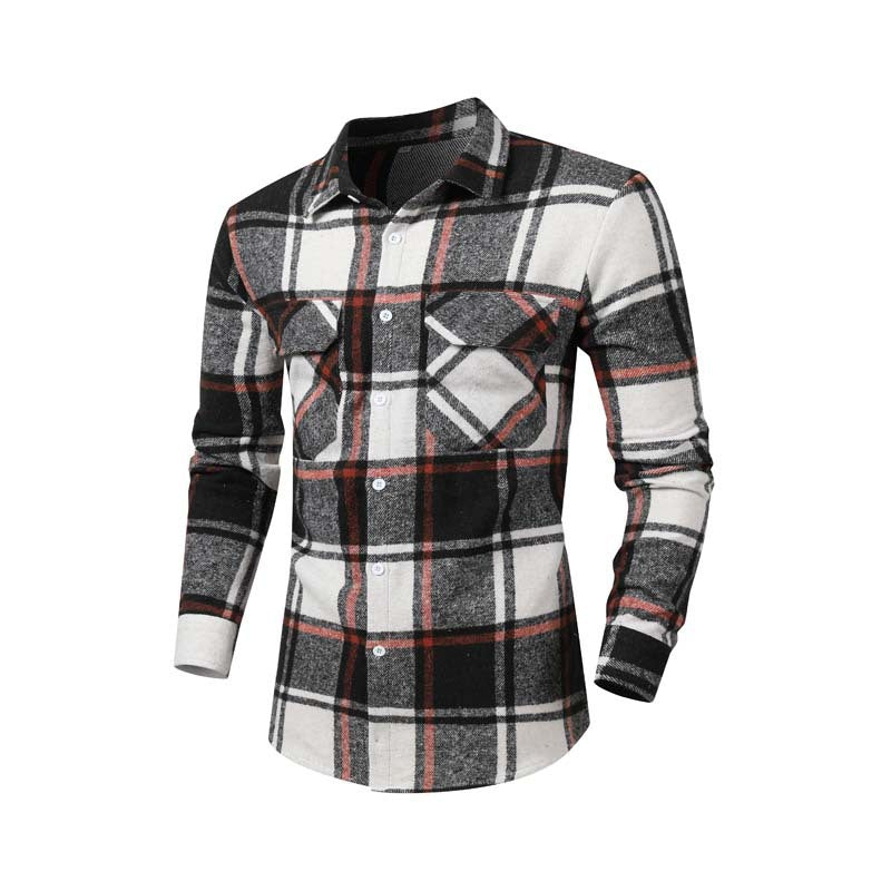 Chemise en flanelle pour hommes avec un motif à carreaux classique et des poches poitrine Chic und Stil