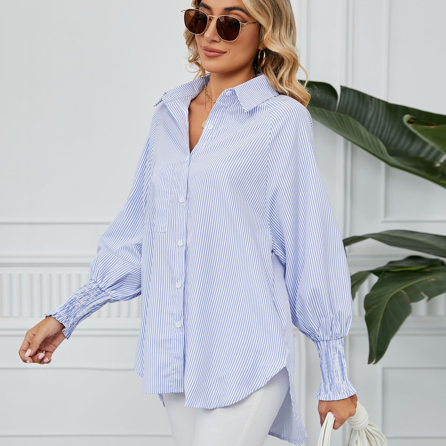 Blouse oversize décontractée pour femmes avec rayures Chic und Stil