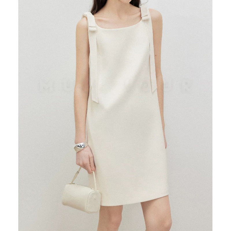 Robe shift à épaules nouées minimaliste pour femmes Chic und Stil