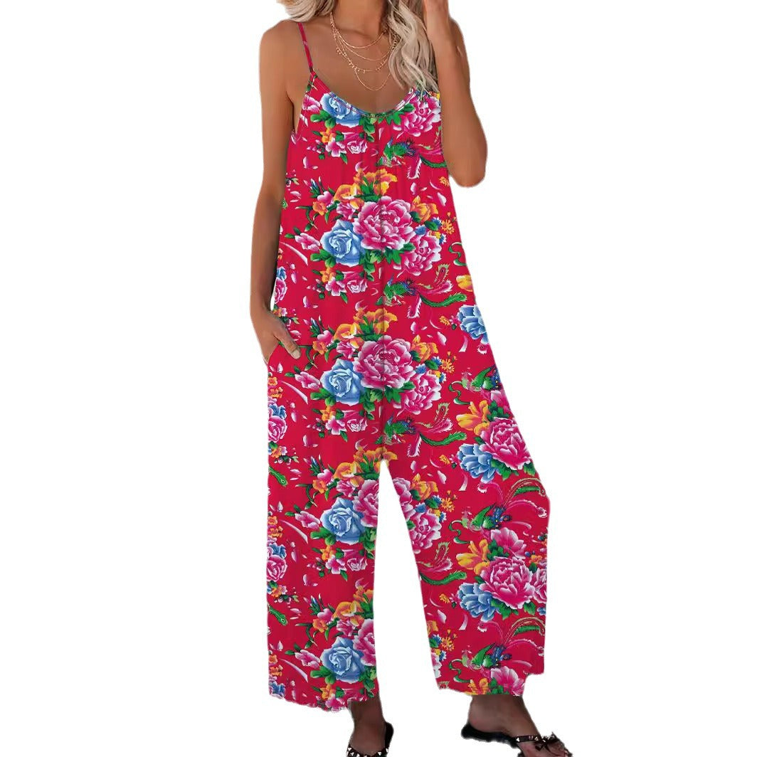 Dame combinaison légère avec design floral et bretelles réglables Chic und Stil