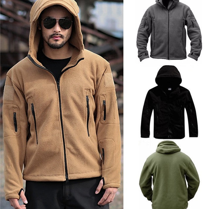 Veste en polaire pour hommes avec plusieurs poches et col de capuche ajustable Chic und Stil