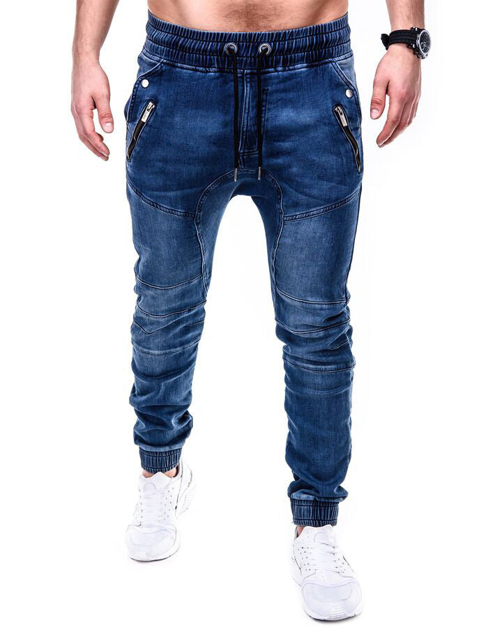 Pantalon de jogging pour hommes en coupe skinny moderne avec un mélange de coton extensible et des détails sportifs Chic und Stil