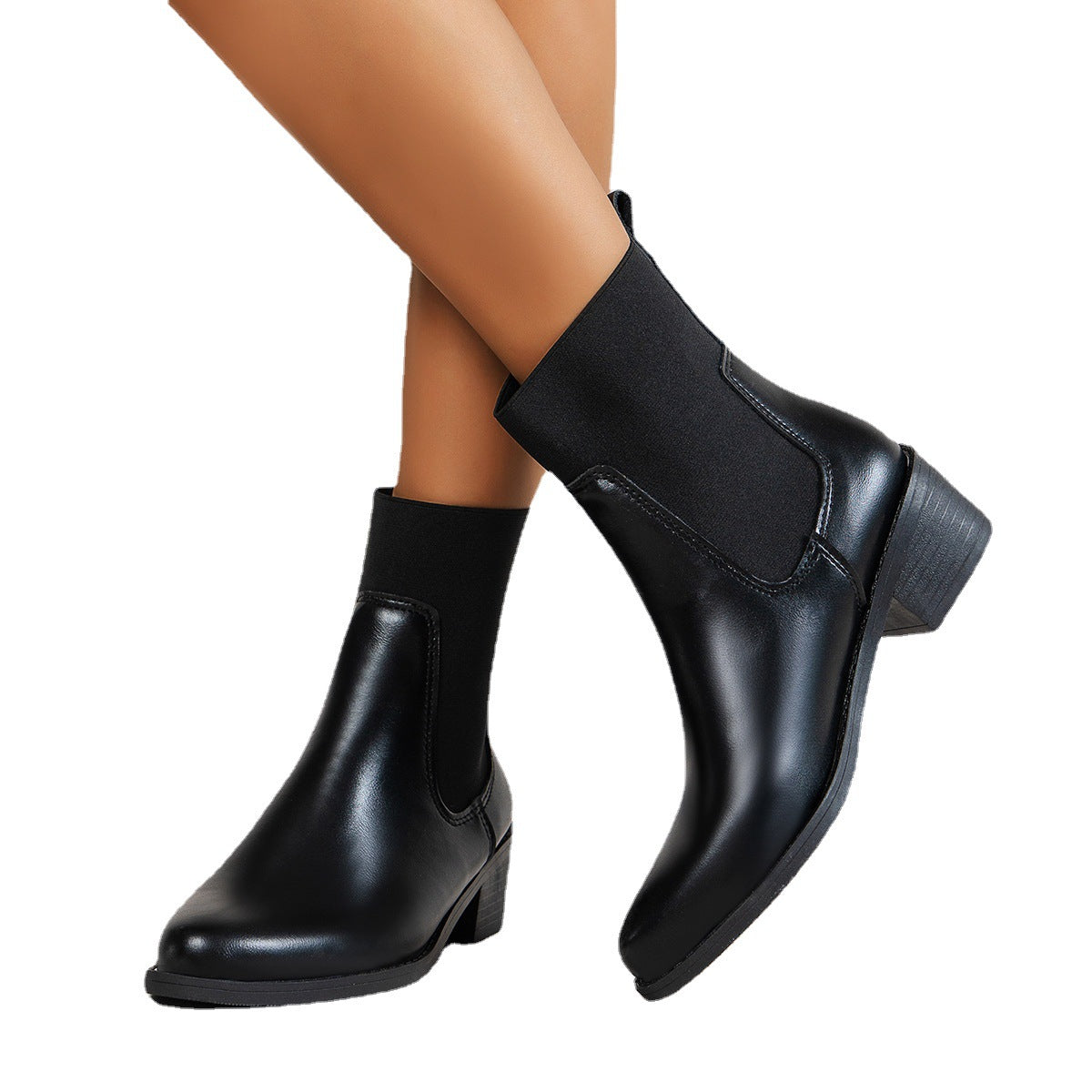 Bottines pour femmes avec tige élastique et talon bloc confortable Chic und Stil