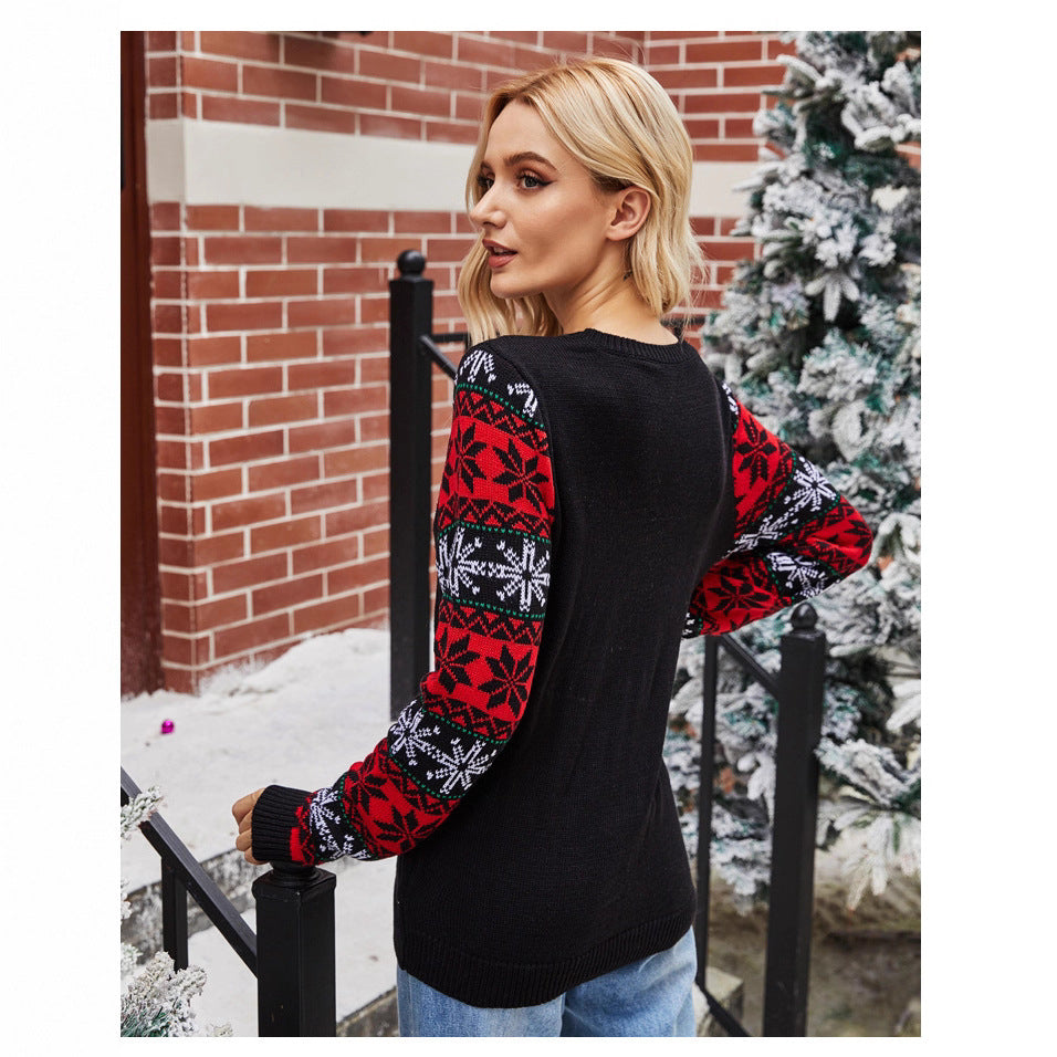 Pull de Noël pour femmes avec motif de Santa festif et détails brillants Chic und Stil