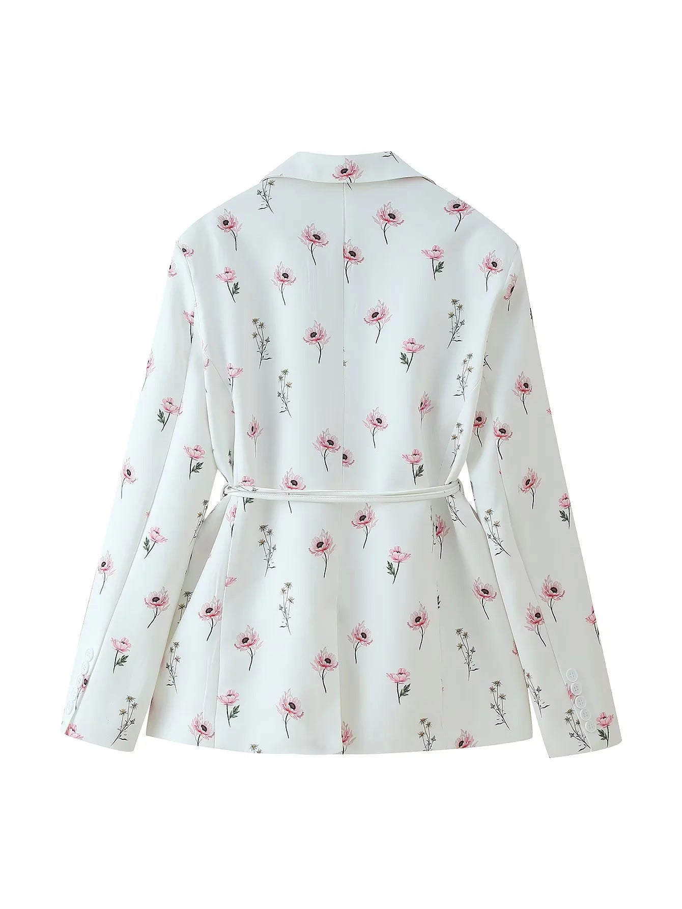 Blazer ajusté pour femmes avec motif floral et ceinture à nouer Chic und Stil