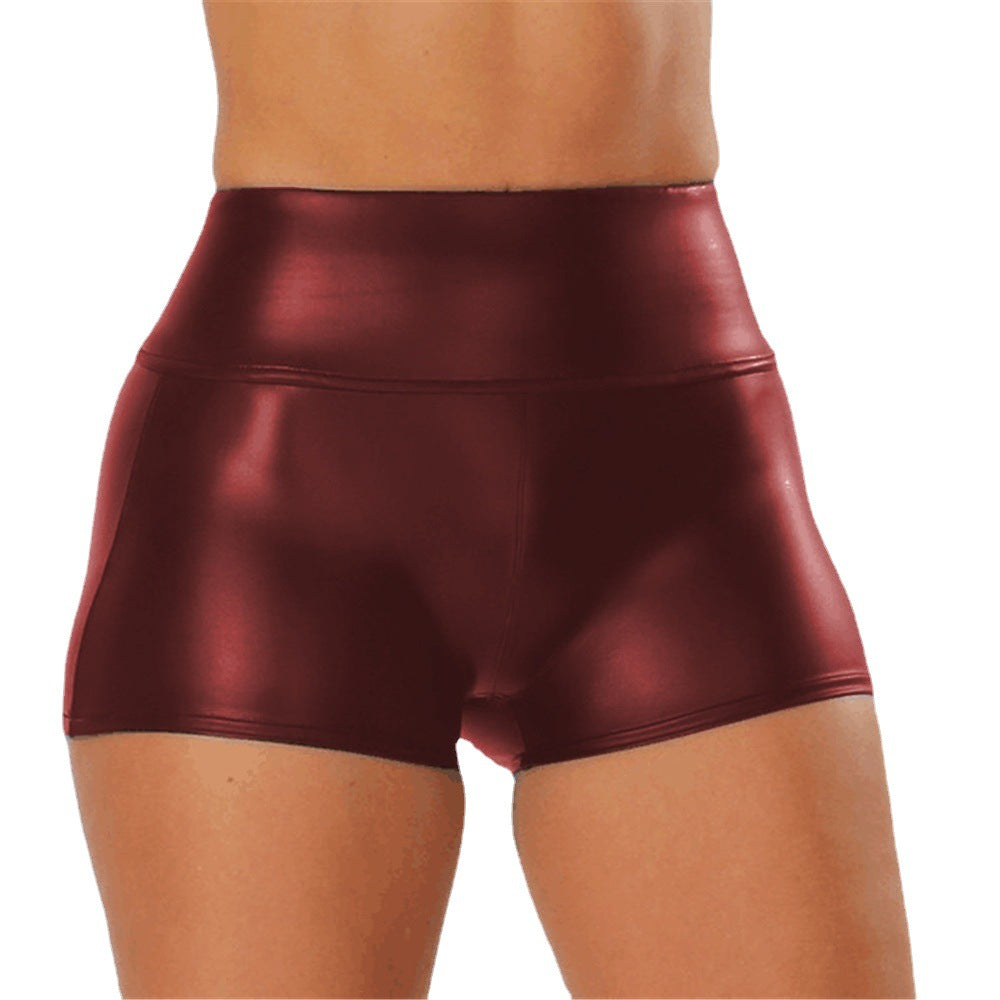 Shorts de sport brillants taille haute pour femmes Chic und Stil