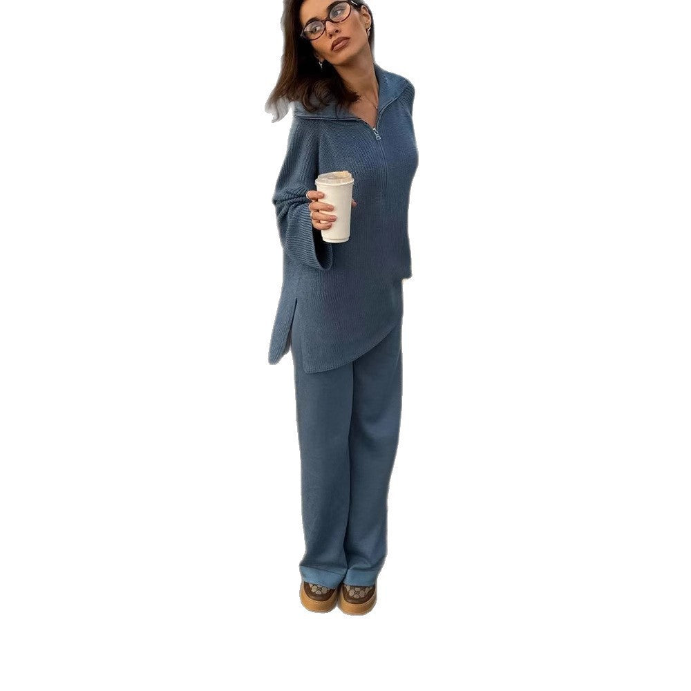 Pull-over tricot décontracté pour femme avec capuche et fermeture éclair moderne Chic und Stil