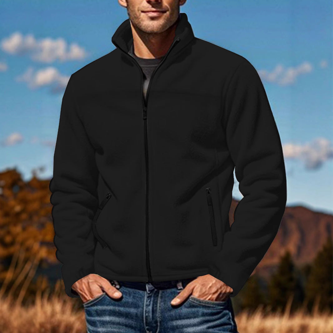 Veste en polaire pour hommes avec col haut et poches zippées pratiques Chic und Stil