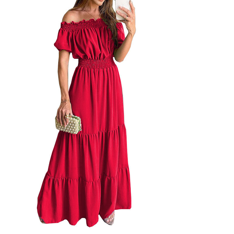 Robe Maxi à volants Off-Shoulder Chic und Stil