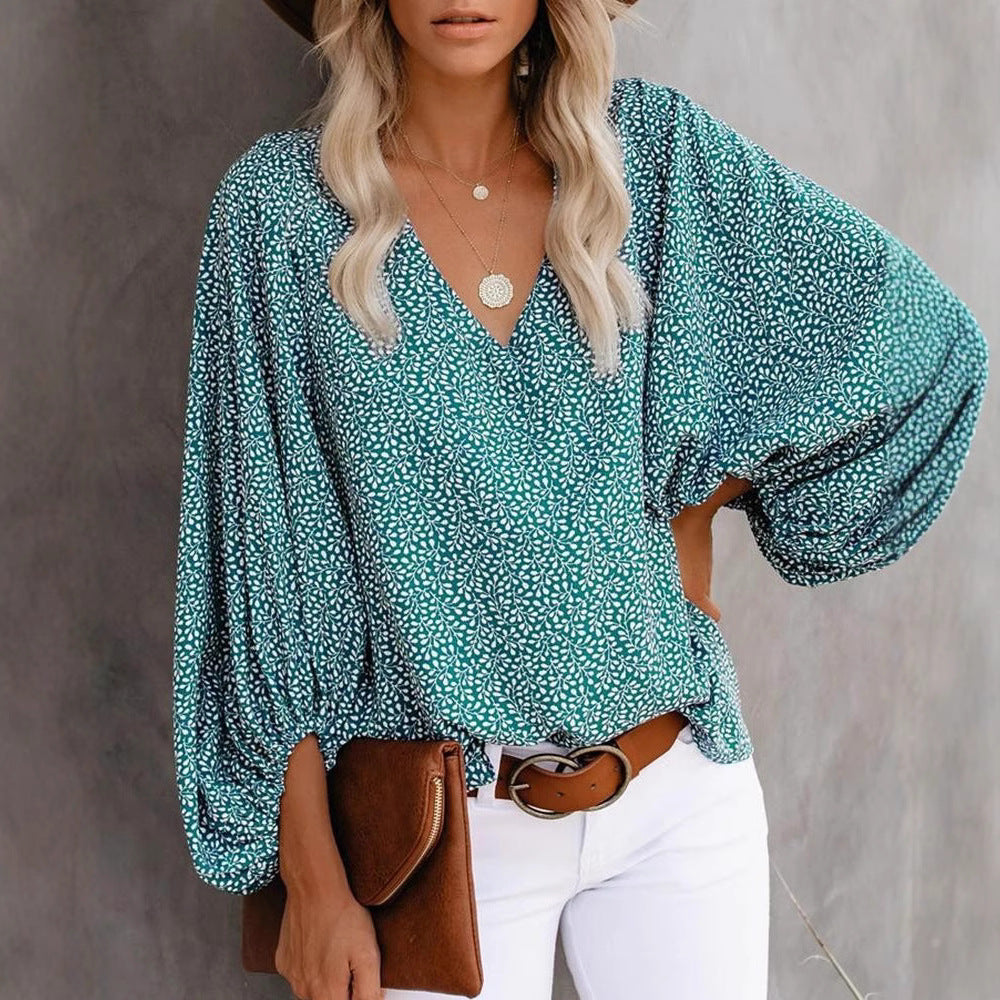 Blouse femme avec des manches larges et un motif floral Chic und Stil