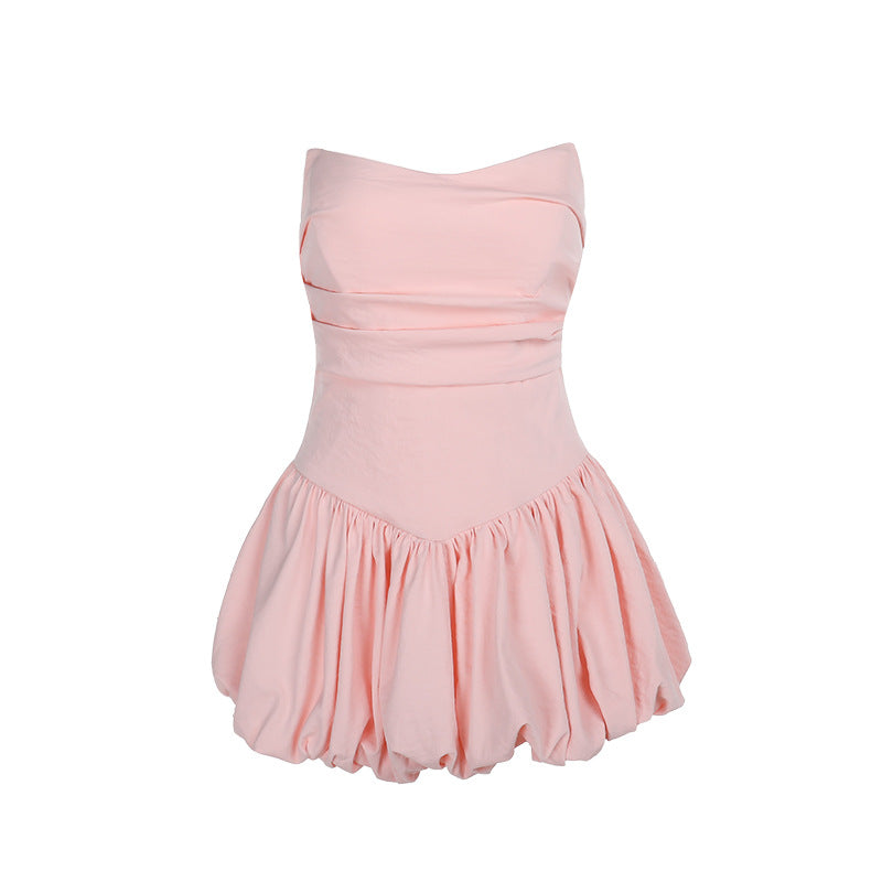 Robe mini sans bretelles à volants Chic und Stil