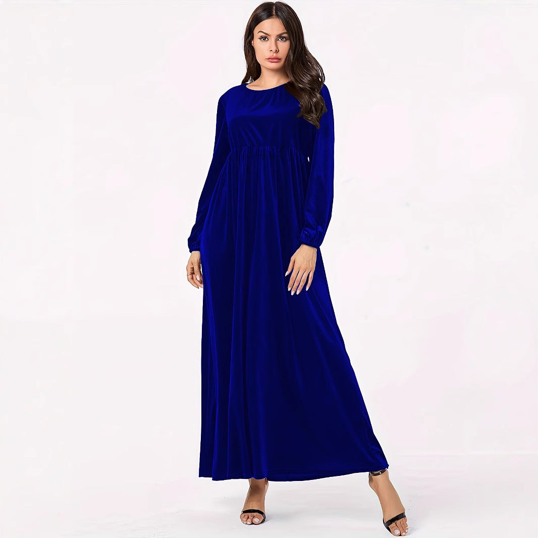 Robe maxi pour femmes en velours luxueux avec élégant drapé Chic und Stil