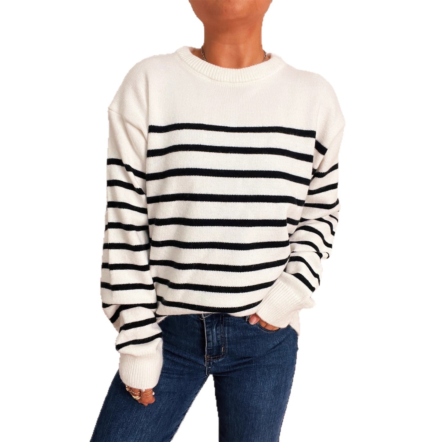 Pull femme décontracté rayé avec coupe moderne Chic und Stil