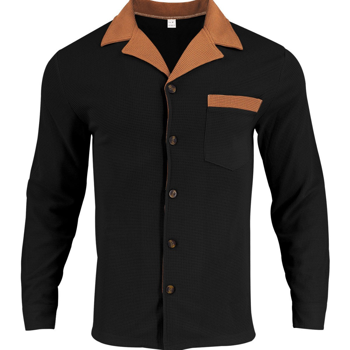 Chemise de luxe pour hommes au design structuré avec col contrasté et poche poitrine pratique Chic und Stil