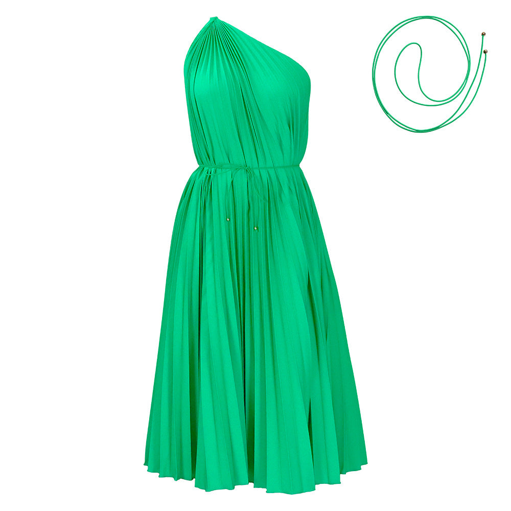 Robe plissée sans bretelles pour femmes avec cordon élégant Chic und Stil