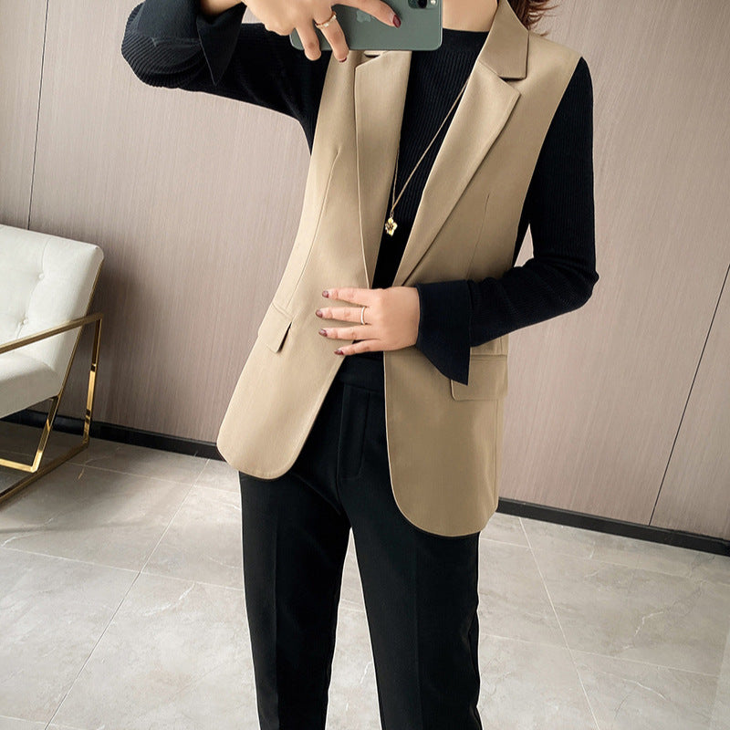 Blazer sans manches ajusté pour femmes Chic und Stil 1750847117
