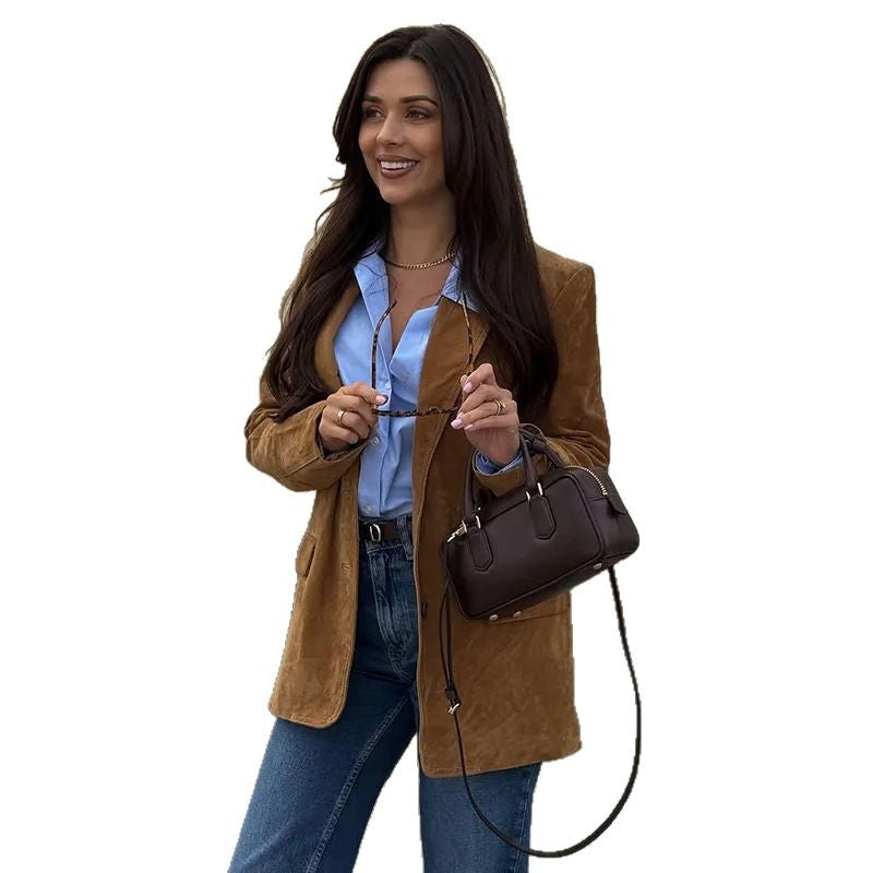 Veste blazer en daim élégant femme Chic & Stil