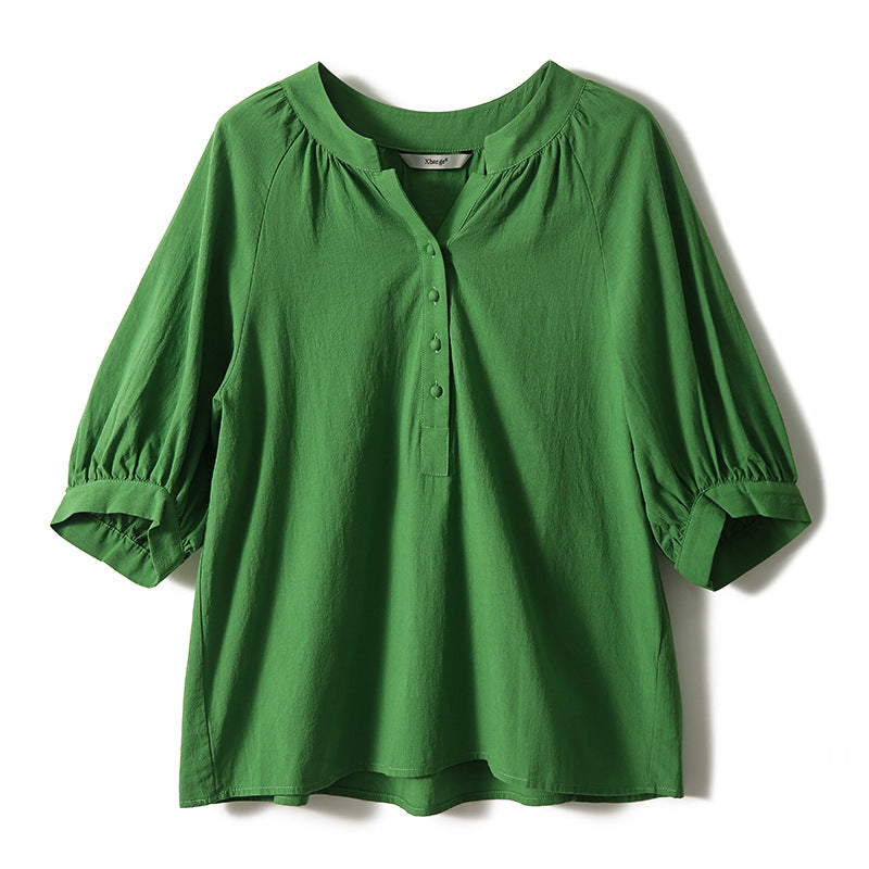 Blouse pour femmes avec fermeture à boutons et manches bouffantes Chic und Stil
