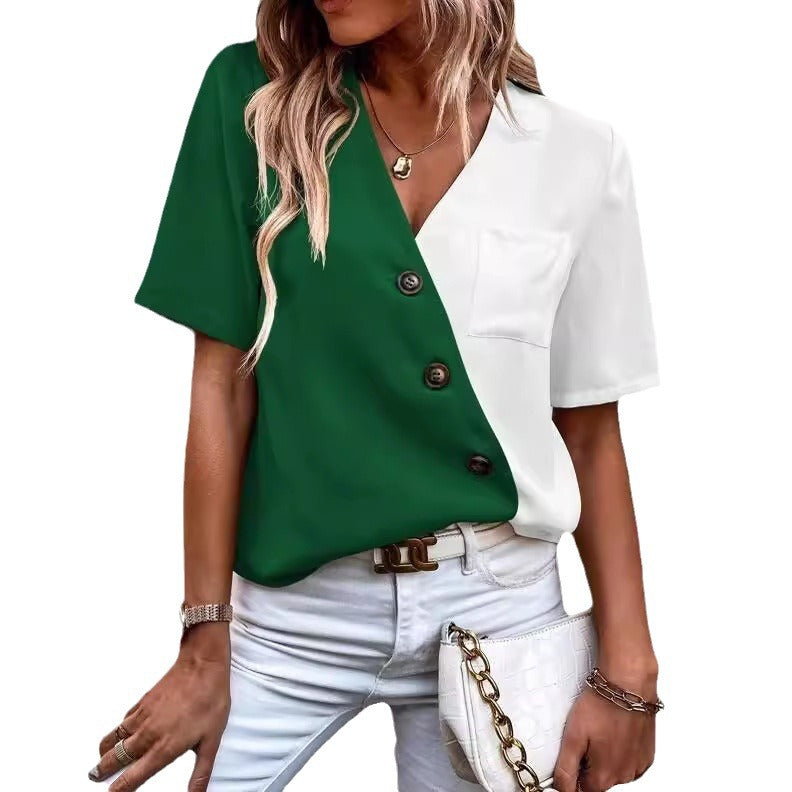 Chemisier tendance pour femmes avec boutonnière et design asymétrique Chic und Stil