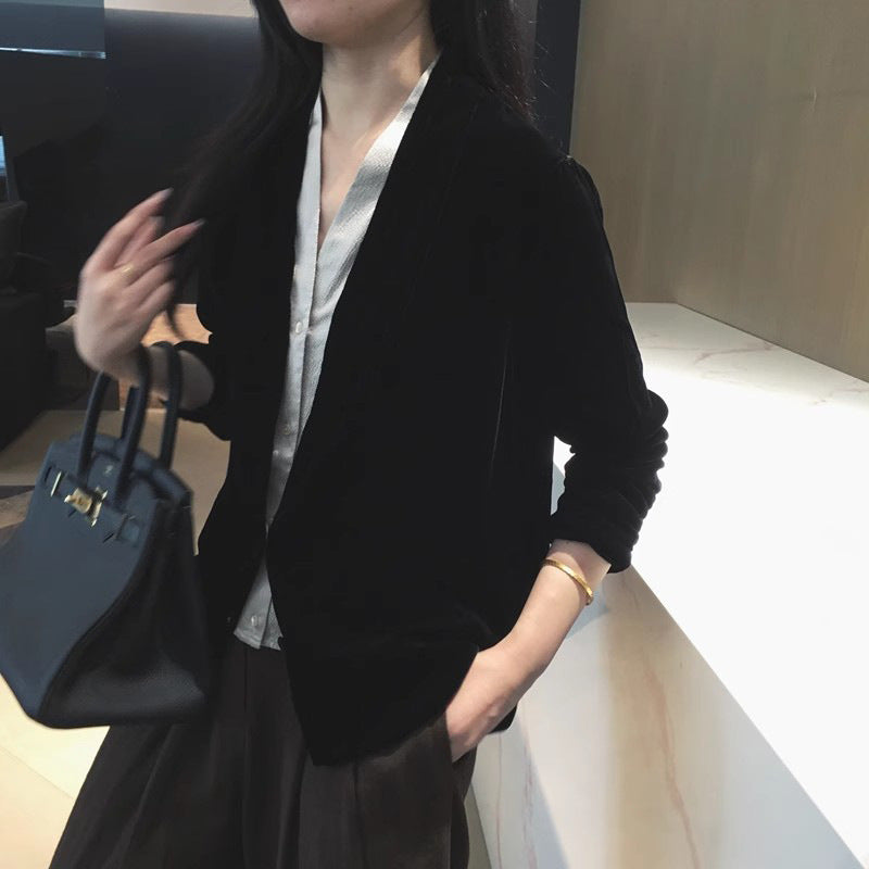 Blazer en velours luxueux pour femmes Chic und Stil