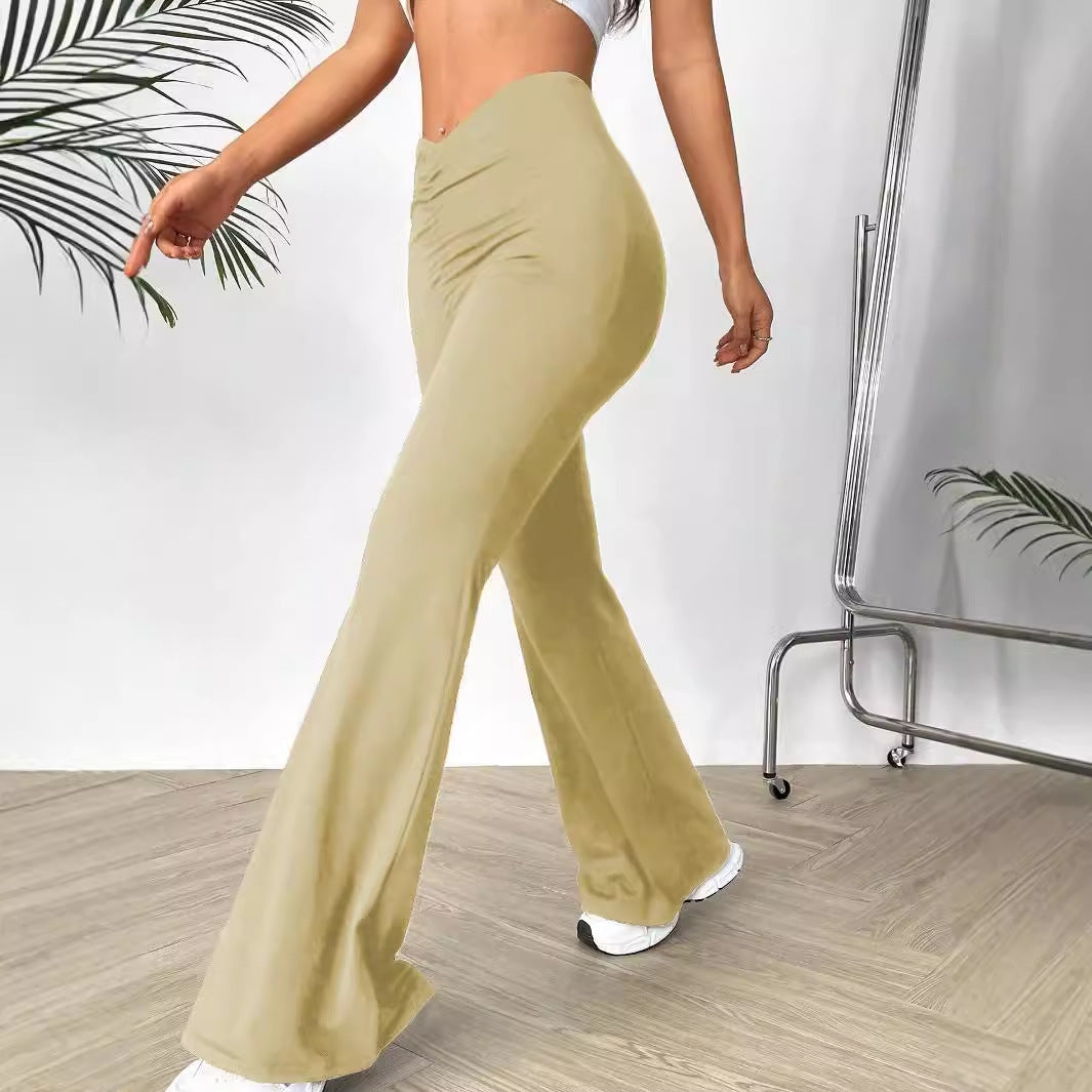 Pantalon bootcut pour dames avec taille haute et fronces Chic und Stil