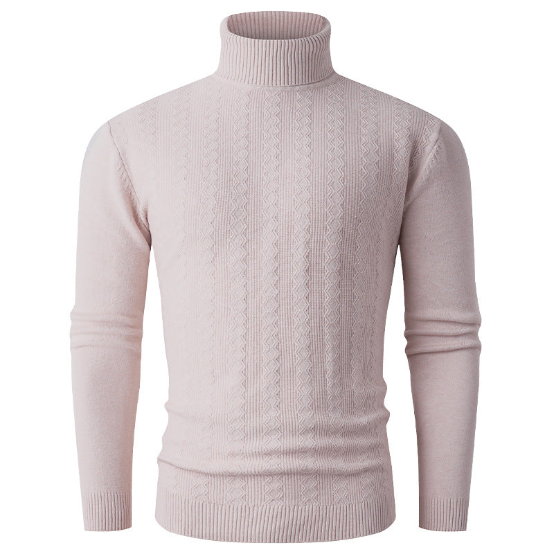 Pullover à col roulé pour hommes avec motif texturé et col montant Chic und Stil