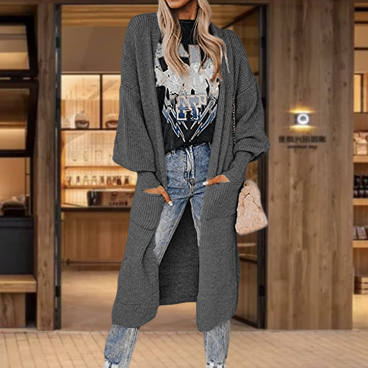 Cardigan en tricot pour dames avec des manches amples et des poches insertées pratiques Chic und Stil