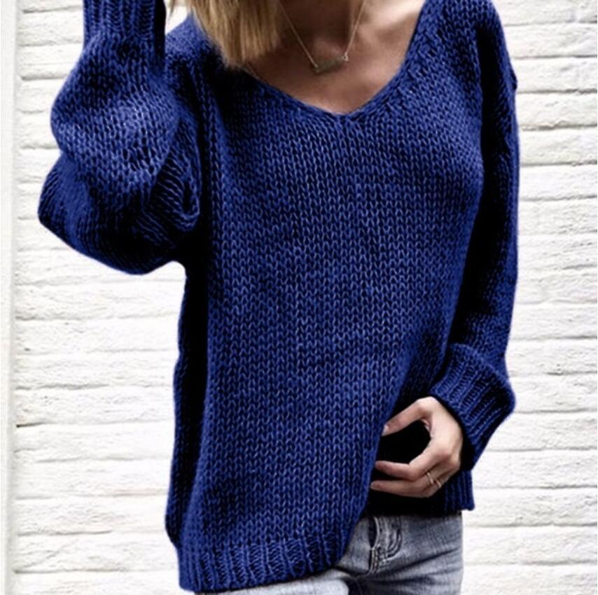 Pull V en gros pour femmes avec coupe décontractée et tissu texturé Chic und Stil