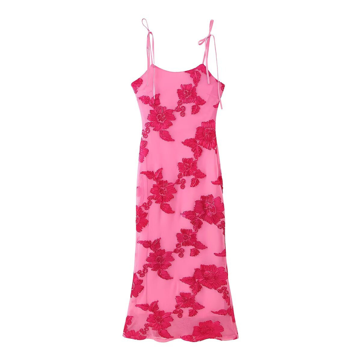 Robe maxi femme avec motif floral en dentelle et bretelles réglables Chic und Stil