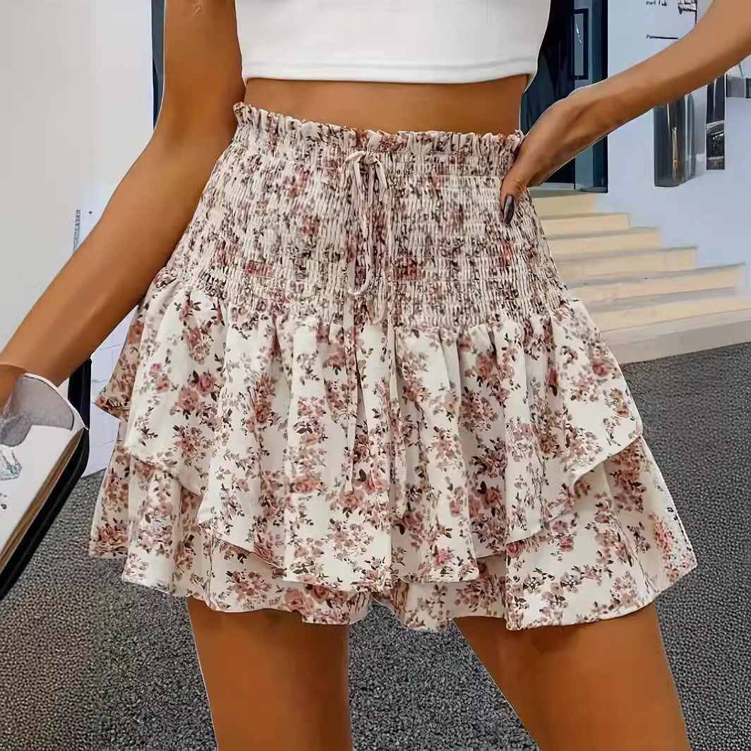 Jupe froncée à fleurs pour femmes Chic und Stil