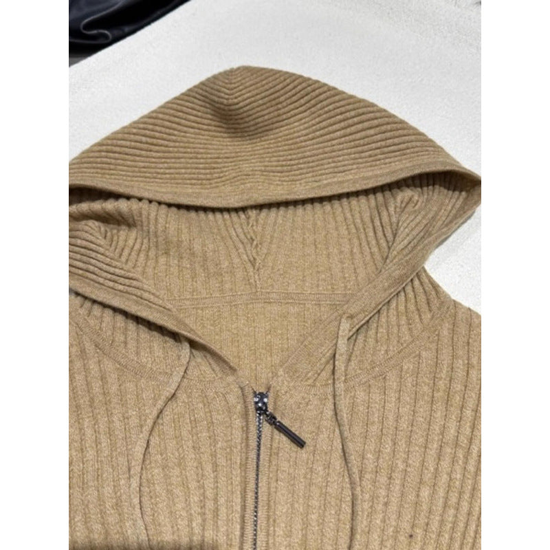 Veste en tricot côtelé à zip avant pour femmes Chic und Stil