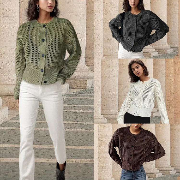 Veste en tricot pour femmes avec une structure en filet aérien Chic und Stil