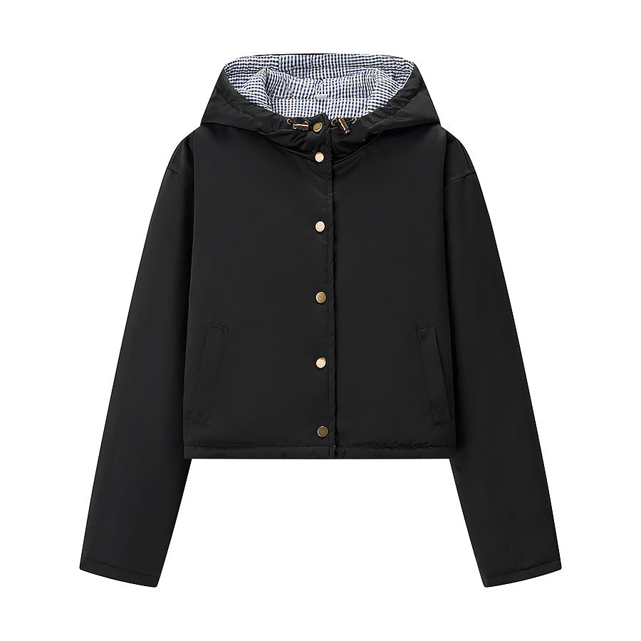 Ladies quilted transitional jacket with practical hood Chic and Style